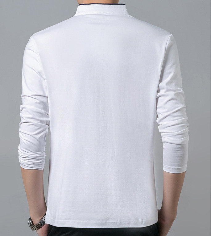 T-shirt à manches longues tendance en coton de qualité supérieure pour hommes-5